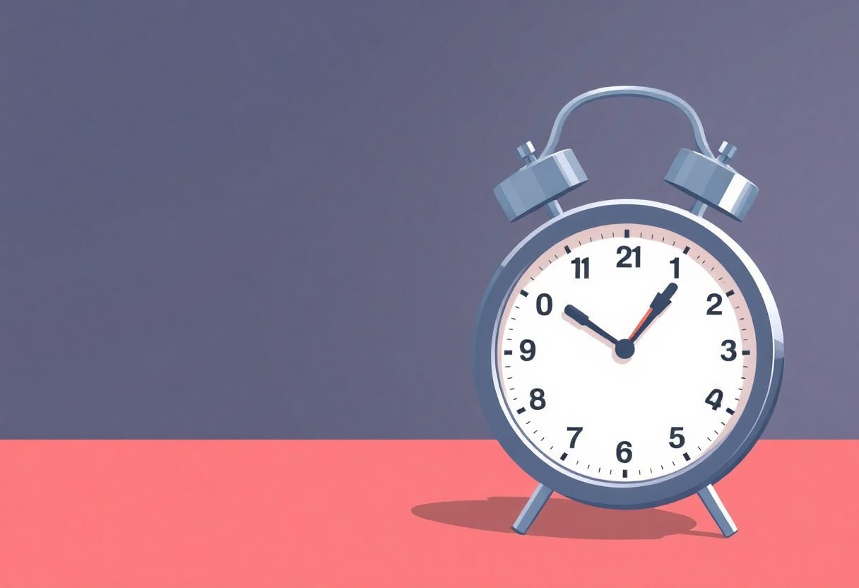 Clock showing reduced time intervals.
