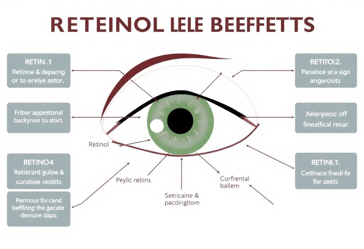 Diagram of retinol benefits for eye skin