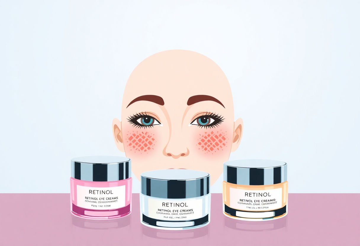 A collection of retinol eye creams for vibrant skin