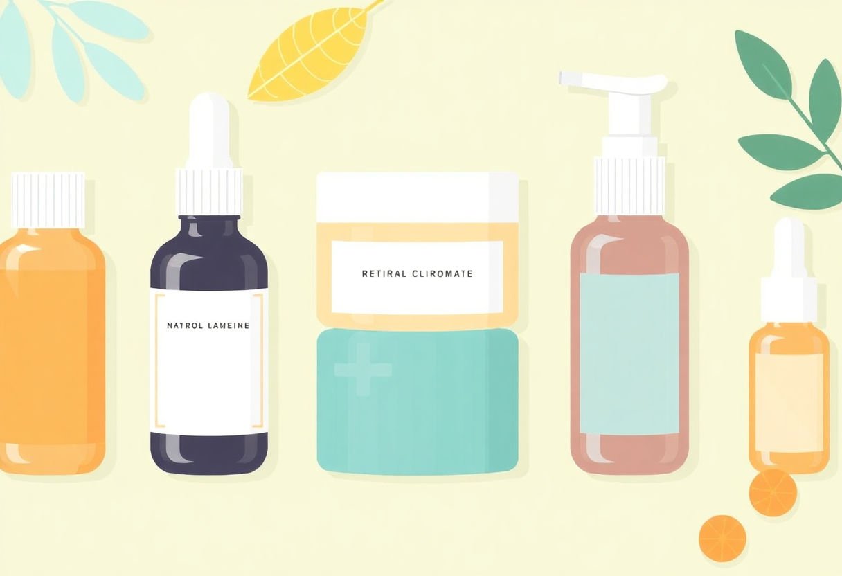 Natural skincare products as retinol alternatives