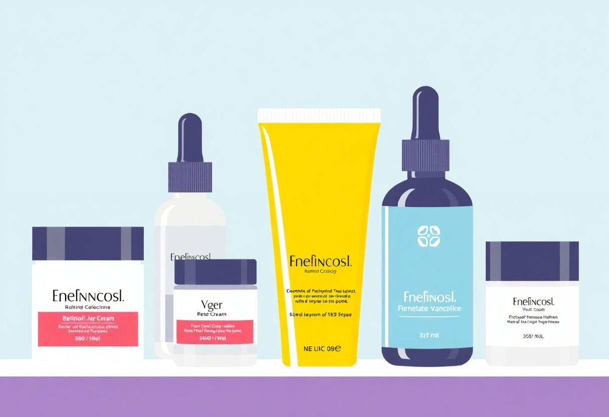 Different retinol cream products